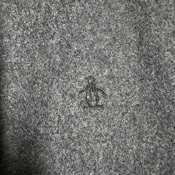 Penguin Full Zip Wool Bomber Jacket Mens Size XL Normcore Classic Varsity Gray - Picture 6 of 11